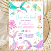 Pastel zeemeermin staarten meisje verjaardag uitno kaart