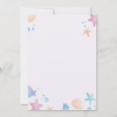 Pastel Zeemeermin Verjaardagsfeestuitnodiging Kaart (Achterkant)