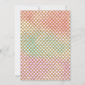 Pastel zeemeermin verjaardagsuitnodiging kaart (Achterkant)