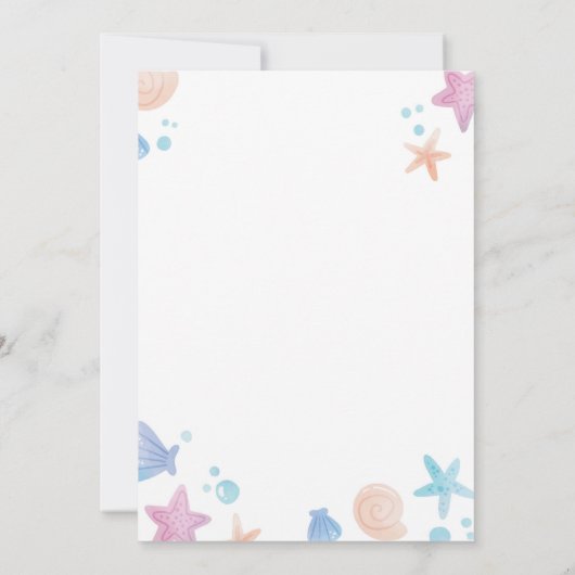 Pastel Zeemeermin Verjaardagsuitnodiging Kaart (Achterkant)