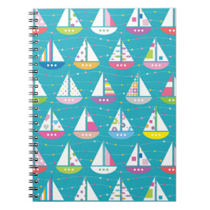 Pastel Zeilboot Patroon Notitieboek
