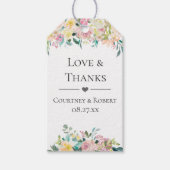 Pastel zomer bloemenbruiloft dank u cadeaulabel (Voorkant)