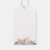 Pastel zomer bloemenbruiloft dank u cadeaulabel (Achterkant)