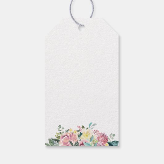 Pastel zomer bloemenbruiloft dank u cadeaulabel (Achterkant)