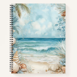 PASTEL ZOMER STRANDSCÈNE MET SCHELPEN NOTITIEBOEK