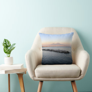 Pastel zonsondergang Baai van Napels met de Vesuvi Kussen