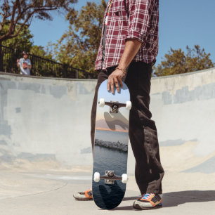 Pastel zonsondergang Napelsbaai met Mount Vesuvius Skateboard