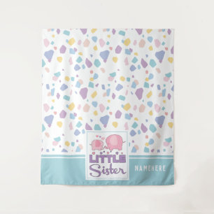 Pastel Zus Olifant Kleurig Patroon Wandkleed