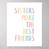 Pastel zusters maken de beste vrienden afdrukken poster (Voorkant)
