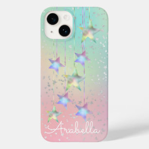 Pastel-zwirl-holografische sterren en lint-schatti Case-Mate iPhone 14 hoesje