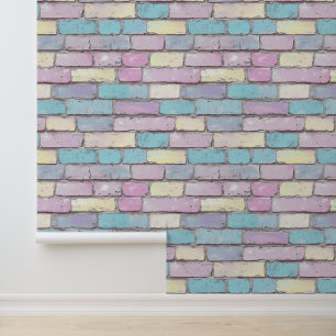pastelbaksteenpatroon behang