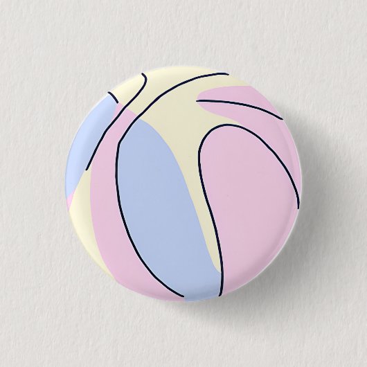 pastelbasketbal ronde button 3,2 cm (Voorkant)