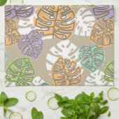 pastelbladeren keukenhanddoek (Gevouwen)