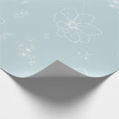 pastelblauw bloemkool cadeaupapier (Hoek)