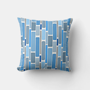 Pastelblauw en grijs patroon kussen