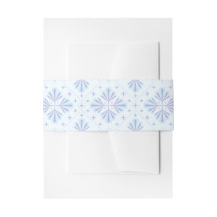 Pastelblauw geometrisch bloemmotief herhalend patr uitnodigingen wikkel
