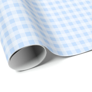 Pastelblauw geruit inpakpapier