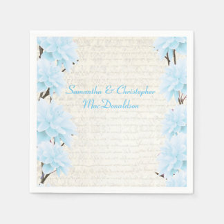 pastelblauw land bruiloft servetten