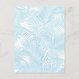Pastelblauw moderne eenvoudige tropische palmflora briefkaart
