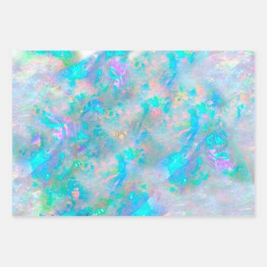 pastelblauw opal textuurontwerp inpakpapier vel (Voorkant)