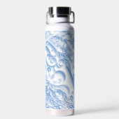 Pastelblauw papier quilling patroon waterfles (Achterkant)