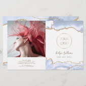 pastelblauw twevoudig brochure (Voorkant / Achterkant)