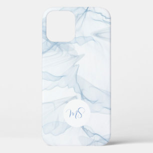 Pastelblauwe abstracte Apple Samsung telefoonhoes iPhone 12 Hoesje