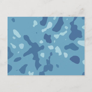 Pastelblauwe abstracte camouflagepatroon briefkaart