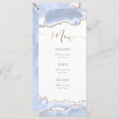 pastelblauwe agate Menukaart (Voorkant / Achterkant)