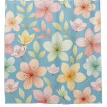 "Pastelblauwe Aquarel Bloemendoek"