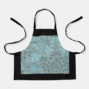 Pastelblauwe decoratieve bloemen schort