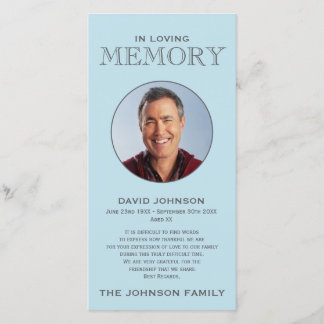 Pastelblauwe Herdenkingsfamilie Erkenning Bedankkaart