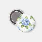 Pastelblauwe Hortensia Boeket Patroon Magneet (Voorkant / Achterkant)
