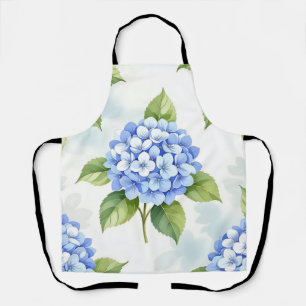Pastelblauwe Hydrangea Boeket Patroon Schort
