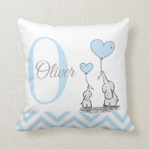 Pastelblauwe Olifant Persoonlijke Baby Jongen Kuss