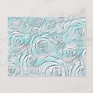 Pastelblauwe rozen briefkaart