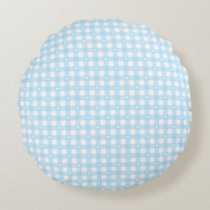 Pastelblauwe ruiten rond kussen
