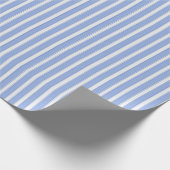 pastelblauwe streep cadeaupapier (Hoek)