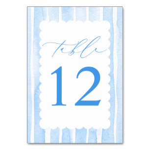 Pastelblauwe Strepen Elegante Baby Shower Kaart