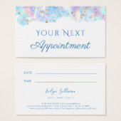 pastelblauwe waterverf glitter Appointment Card Visitekaartje (Voorkant /achterkant)