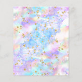 pastelblauwe waterverf glitter flyer (Achterkant)