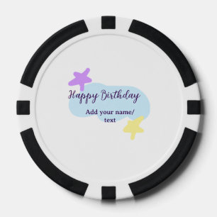 Pastelblauwe wolken sterren paarse gelukkige verja poker chips