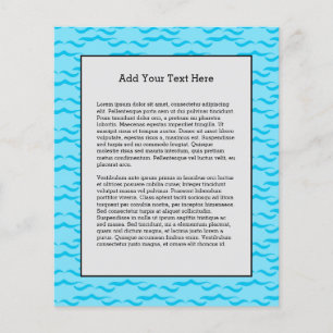 Pastelblauwe Zee Watergolven Vreedzame Oceaan Flyer