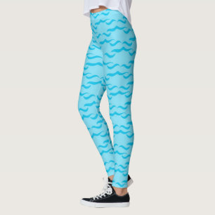 Pastelblauwe Zee Watergolven Vreedzame Oceaan Leggings
