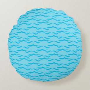 Pastelblauwe Zee Watergolven Vreedzame Oceaan Rond Kussen