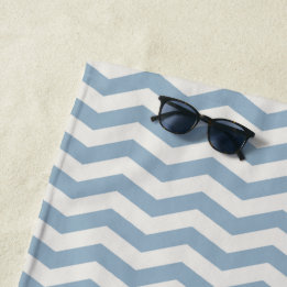Pastelblauwe zigzag streep geometrisch strandlaken