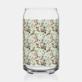  pastelbloem botanisch patroon blikvorm glas (Voorkant)