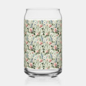  pastelbloem botanisch patroon blikvorm glas (Links)