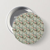  pastelbloem botanisch patroon ronde button 7,6 cm (Voorkant /achterkant)