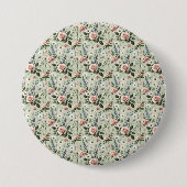  pastelbloem botanisch patroon ronde button 7,6 cm (Voorkant)